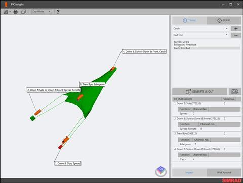 The PX InSight sensor selecting tool generates a 3D image of the trawl