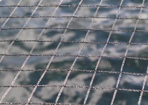 A protective net to prevent birds eating salmon - taken at one of Scottish Salmon Company's sites