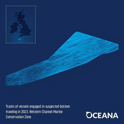 Oceana vessel tracks Western Channel