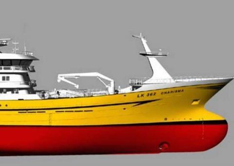 The pelagic trawler for Charisma Fishing will be equipped with Brunvoll propulsion Illustration: Karstensens Skibsværft A/S