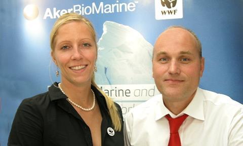 Allies: Nina Jensen (WWF Norway) with Sigve Nordrum, executive vice president of Aker BioMarine.