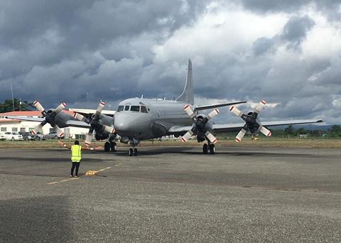 The P-3K2 Orion aircraft is patrolling the Solomon Islands’ EEZ Photo: FFA