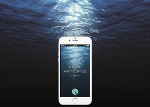 The Marine Antiquities Scheme app home page