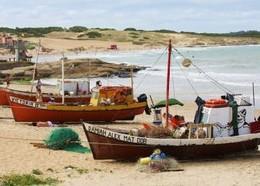 Fishing boats at Punta del Diablo, Uruguay, where fishers, managers and scientists are cooperating in the multi-species fishery there to improve management and reduce discards and incidental catches of the endangered Franciscana dolphin
