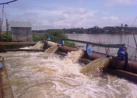 River water pumped into a farm