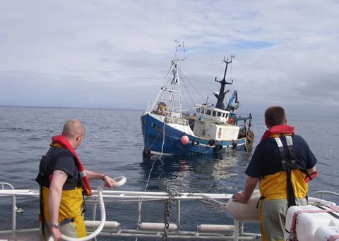 The Sapphire being assisted by an RNLI crew from Stornoway on a previous occasion