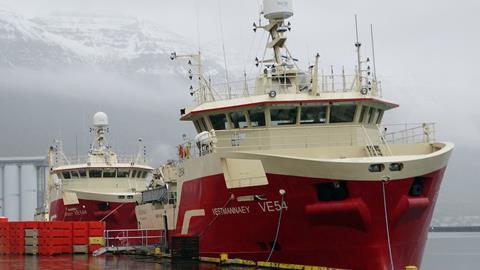 Sister vessels Bergey and Vestmannaey. Photo: Síldarvinnslan/Smári Geirsson