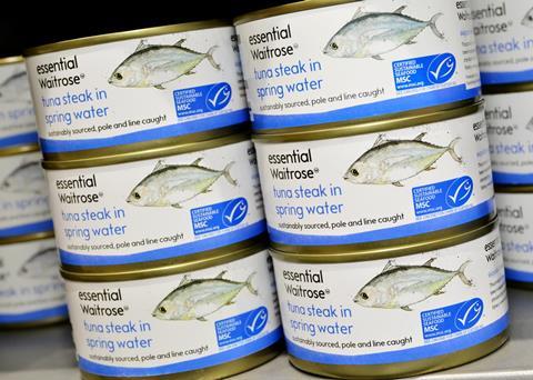 Waitrose's range of canned tuna will carry the MSC ecolabel by April 2013