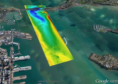 Survey Area within the Auckland Channel; Terralink International Ltd 2014. http://www.earth.google.com (April, 2014)