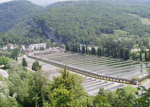 A Russian trout farm