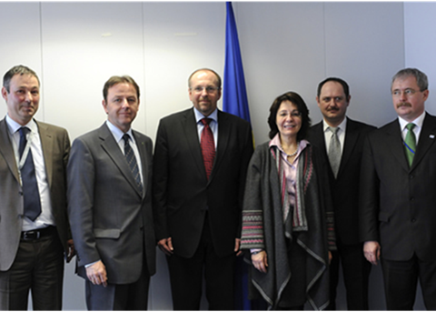 From left to right: Frank Schmidt, Nikolaus Berlakovich, Ivan Fuksa, Maria Damanaki, Zsolt Simon and Sándor Fazekas