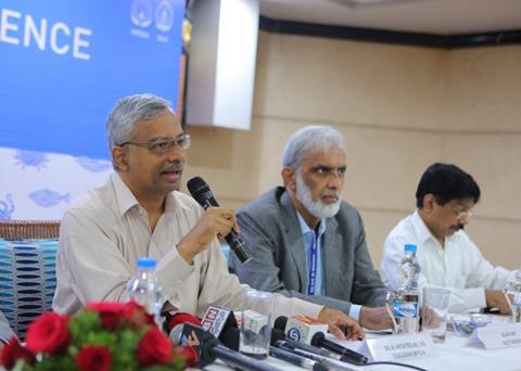 MPEDA chairman Dr A Jayathilak, SEAI secretary general Elias Sait and MPEDA secretary B Sreekumar