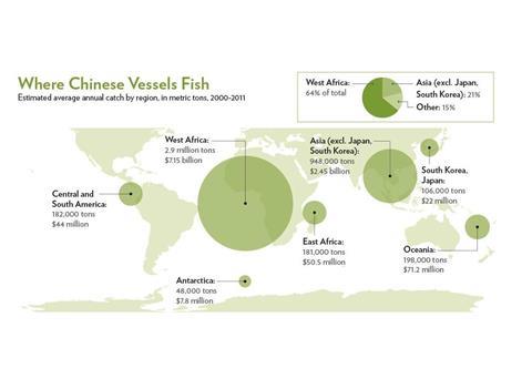 Where Chinese vessels fish. Credit: Sue-Lyn Erbeck/The Pew Charitable Trusts