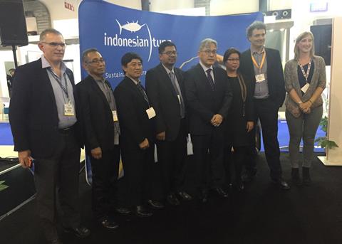 The One-by-One Indonesia Tuna Alliance launches at the Seafood Expo Global in Belgium Photo: IPNLF