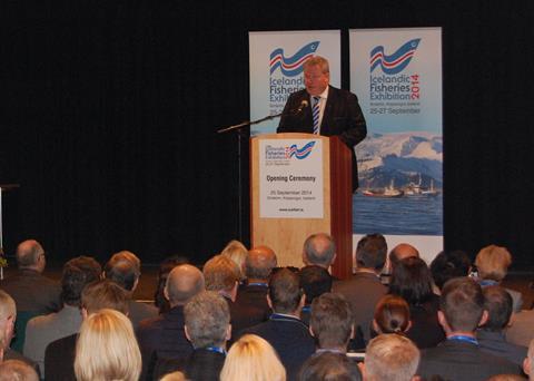 Icelandic Minister of Fisheries and Agriculture, Sigurður Ingi Jóhannsson at the opening ceremony