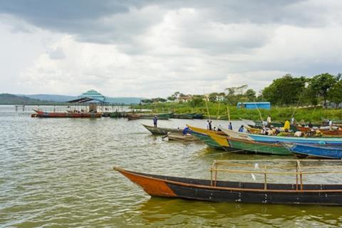 Fishing boats on Lake Victoria, Uganda.
