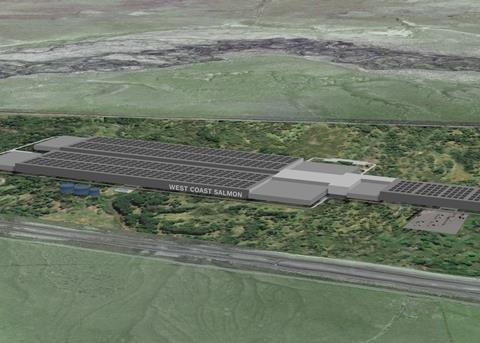 An illustration of West Coast Salmon’s production facility Photo: AquaMaof