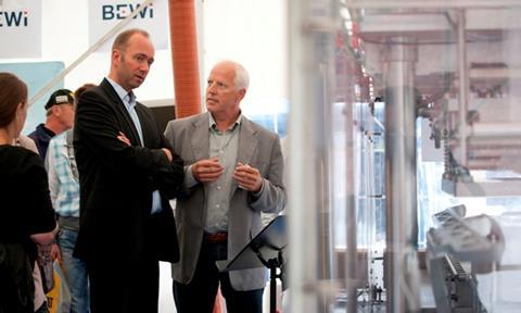 (Left) Norway’s minister of trade and industry, Trond Giske, toured the Nor-Fishing for several hours, meeting many exhibitors.