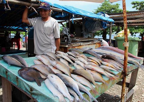 A fish stall at the fish market in Dili, Timor-Leste. Credit: Holly Holmes, 2013/WorldFish