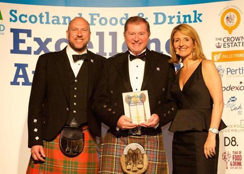 (L-R): David Littlejohn from Perth Food and Drink Park, Craig Anderson, Managing Director at The Scottish Salmon Company, and TV presenter Kaye Adams