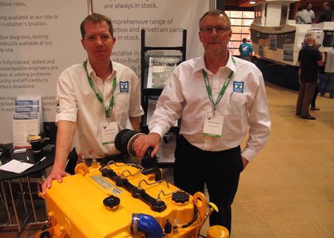 Mermaid Marine sales manager Julian Osborne and product support manager Stephen Atkins with one of the JCB workhorses