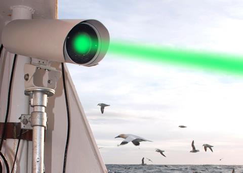 The SeaBird Saver emits a laser beam to keep birds away