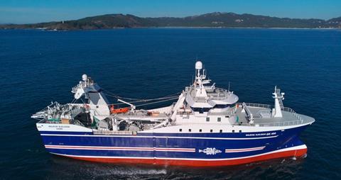 Baldvin Njálsson GK-400 has been built for Icelandic fishing company Nesfiskur by the Astilleros Armon yard in Vigo