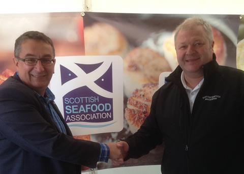 SNP MSP Christian Allard and Will Clark of the Scottish Seafood Association are calling for action to be taken