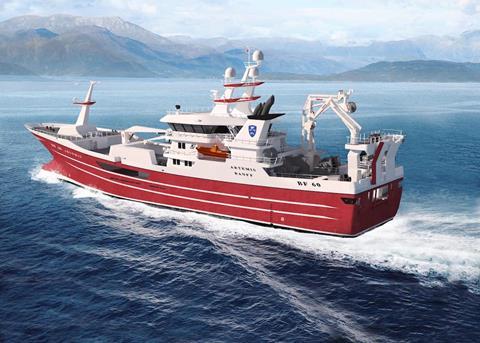 Simrad array for new pelagic trawler Artemis