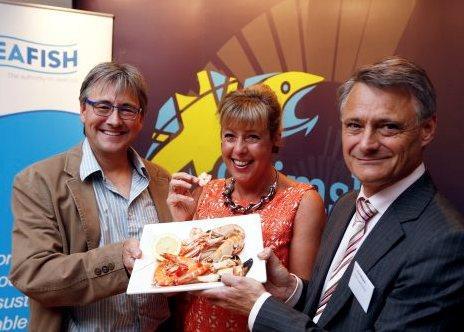 Professor Callum Roberts, Anita Barker, Chair of the Humber Seafood Group and Paul Williams, CEO of Seafish