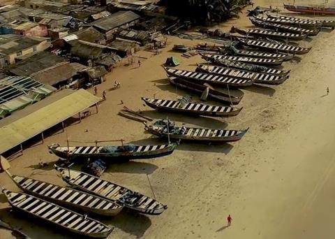 Fishing canoes in Ghana