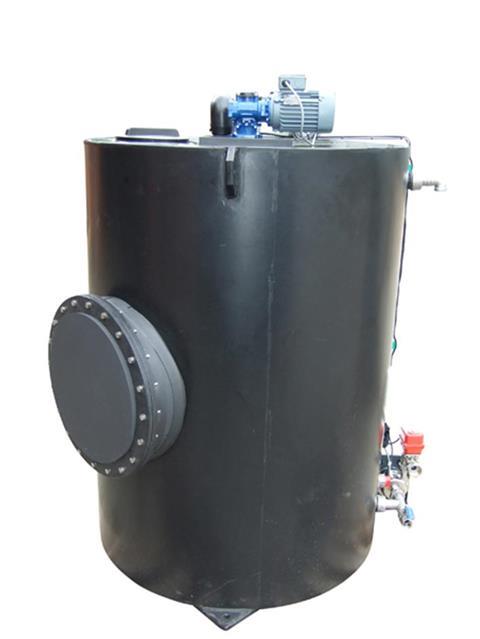 Slurry ice tank with agitator and level sensors
