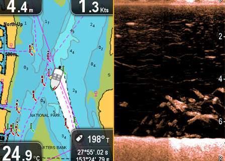 Raymarine's Dragonfly uses CHIRP sonar technology to capture underwater imagery