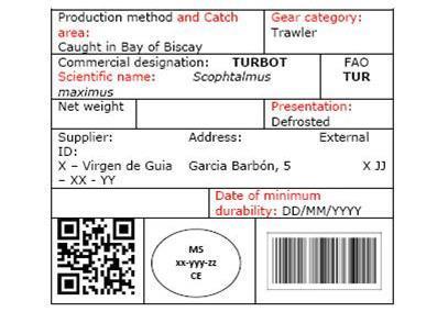 An example of how a label will look after 13 December