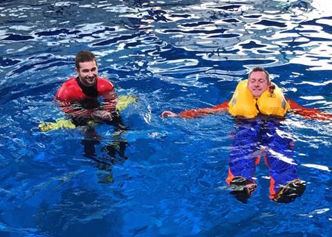 The training pilot featured a variety of different scenarios including being in the water with and without survival gear