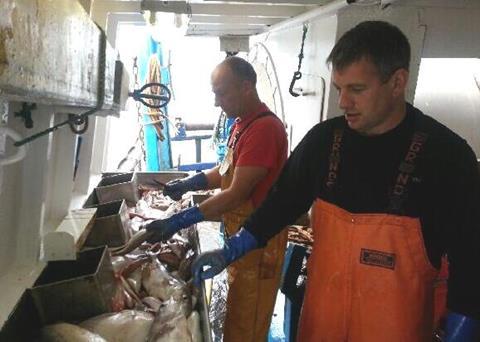 David Warwick ready to sort and gut today's catch. Photo: NFFO