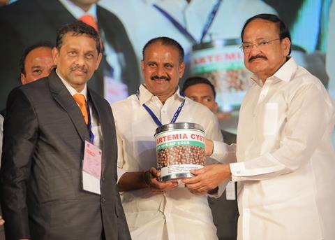 Pearl launches at the Hitex Exhibition Center in Hyderabad Photo: MPEDA