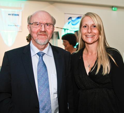 Carly Wills, Editor of World Fishing & Aquaculture with Icelandic Minister of Fisheries and Agriculture, Jón Bjarnason at the Icelandic Fisheries Awards