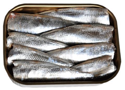 Sardines processed and packed by the system