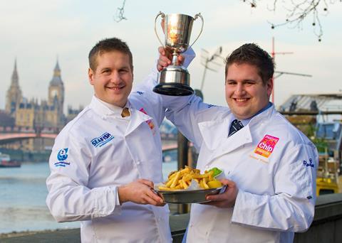 Brothers Alastair and Dominic Horabin, winners of the Independent Takeaway Fish & Chip Shop of the Year 2012
