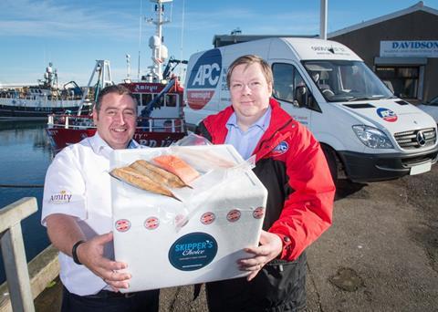 Ewan Ferguson, depot manager at Thistle Couriers with Jimmy Buchan