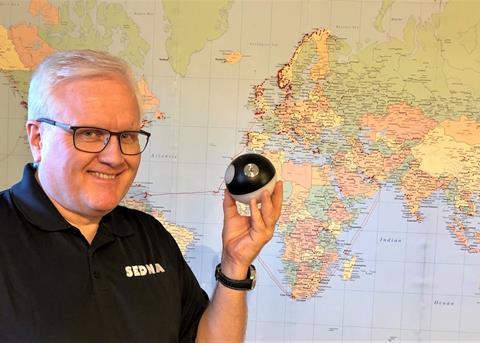 Trond Severinsen with the Sensor Globe Photo: Sedna Technologies