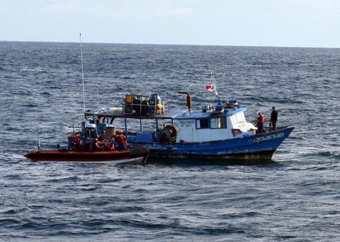 The crew of the fishing vessel El Apache were rescued this week. Coast Guard photo by LT. j.g. Eric Balcunas