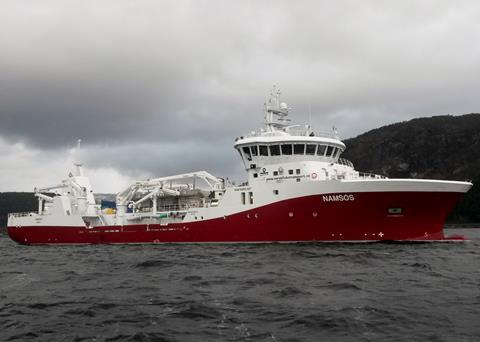 The sea trials of Namsos took place as usual at the shipyard in the Sognefjord
